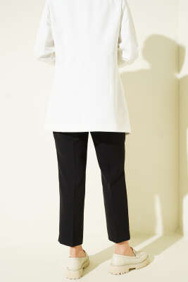 Yırtmaçlı Kemerli Pantolon Siyah - Pantolon