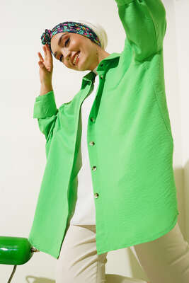 Yırtmaçlı Oversize Salaş Gömlek Benetton 