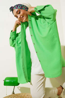 Yırtmaçlı Oversize Salaş Gömlek Benetton - Gömlek