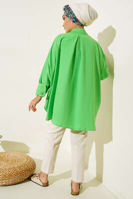 Yırtmaçlı Oversize Salaş Gömlek Benetton - Gömlek