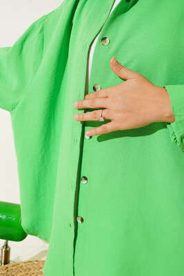 Yırtmaçlı Oversize Salaş Gömlek Benetton - Gömlek