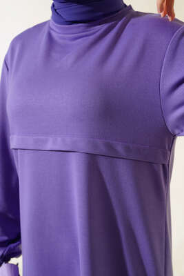 Yırtmaçlı Uzun İkili Takım Lila - Yılın Fırsatı