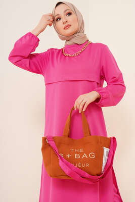 Yırtmaçlı Uzun Tunik İkili Takım Fuşya - İKİLİ TAKIM