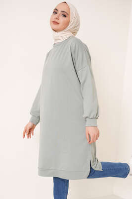 Yırtmaçlı Uzun Tunik Mint - TEGOE