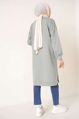 Yırtmaçlı Uzun Tunik Mint - Tunik