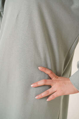 Yırtmaçlı Uzun Tunik Mint - Tunik