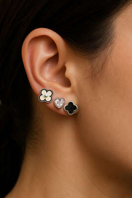 Yonca Set Küpe Gümüş - Küpe