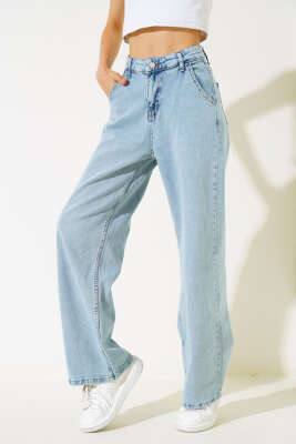 Yüksek Bel Baggy Pantolon Kar Açık - Kadın Giyim Modelleri