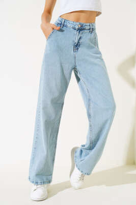 Yüksek Bel Baggy Pantolon Kar Açık - Kadın Giyim Modelleri