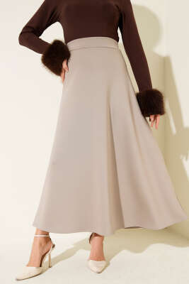 Yüksek Bel Çan Etek Bej - HBS