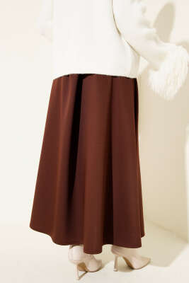 Yüksek Bel Çan Etek Kahve - Etek