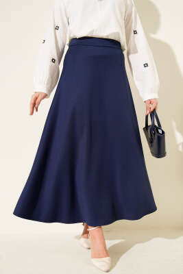 Yüksek Bel Çan Etek Lacivert - HBS