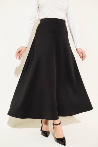 Yüksek Bel Çan Etek Siyah - Etek