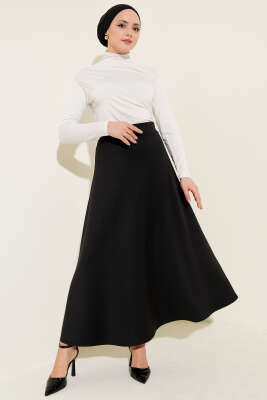Yüksek Bel Çan Etek Siyah - Etek