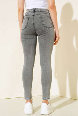 Yüksek Bel Dar Paça Kot Pantolon Kar Orta - Kadın Giyim Modelleri