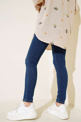 Yüksek Bel Dar Paça Pantolon Kot - Pantolon