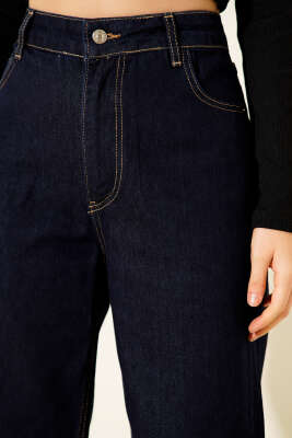 Yüksek Bel Düğmeli Palazzo Kot Pantolon Kot - Kadın Giyim Modelleri