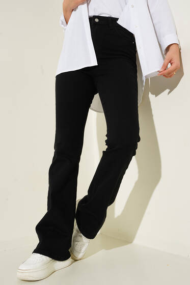 Yüksek Bel İspanyol Paça Pantolon Füme - Pantolon