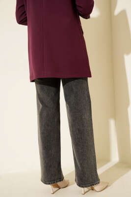 Yüksek Bel Palazzo Pantolon Kar Koyu - Pantolon