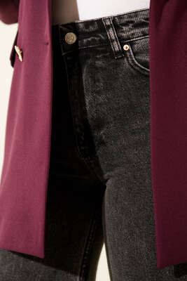 Yüksek Bel Palazzo Pantolon Kar Koyu - Pantolon