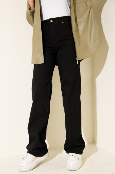 Yüksek Bel Palazzo Pantolon Siyah - Pantolon