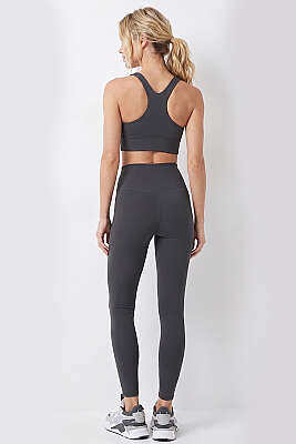 Yüksel Bel Cupra Tayt Füme - Spor Tayt