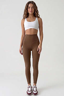 Yüksel Bel Cupra Tayt Latte - Spor Tayt