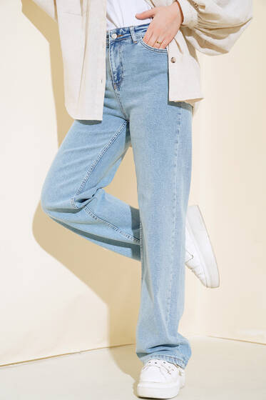 Yüksel Bel Palazzo Pantolon Kar Açık - Pantolon