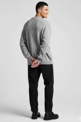 Yumoş Triko Erkek Kazak Gri - Erkek Kazak