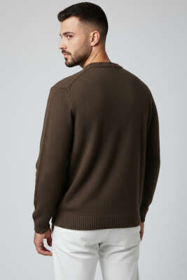 Yumoş Triko Erkek Kazak Kahve - Erkek Kazak