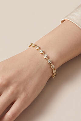 Yuvarlak Desen Bileklik Gold 