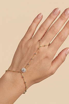 Yuvarlak Taşlı Şahmeran Bileklik Gold - YILMAZ BİJUTERİ 