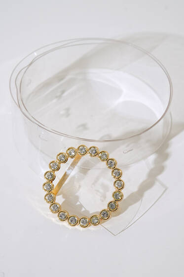 Yuvarlak Toka Kemer Gold - Deri Kemer