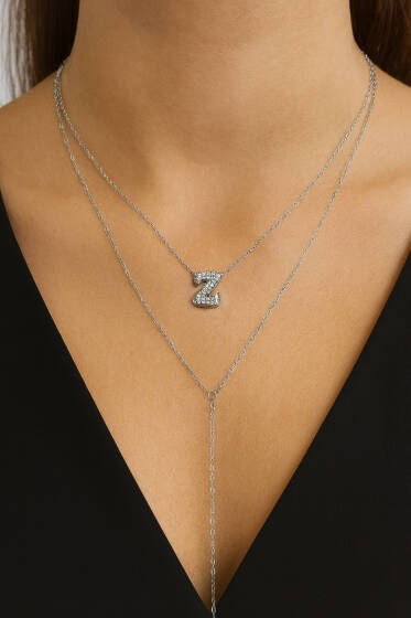 Z Harfli Zincir Kolye Gümüş - Kolye