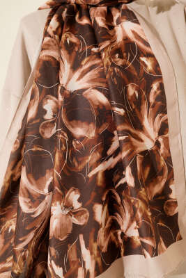 Zambak Desen Soft Şal Bej - Başörtüsü