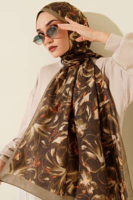 Zambak Desen Soft Şal Çağla Yeşili - Başörtüsü