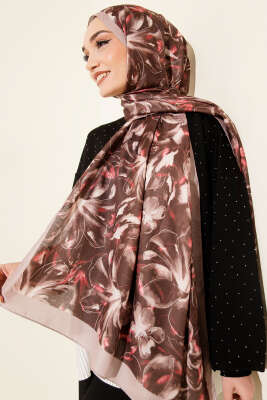 Zambak Desen Soft Şal Kum Bej 