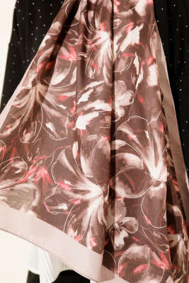 Zambak Desen Soft Şal Kum Bej - Başörtüsü