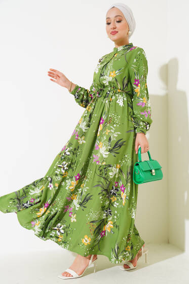 Zambak Desenli Kadın Benetton Elbise - Elbise