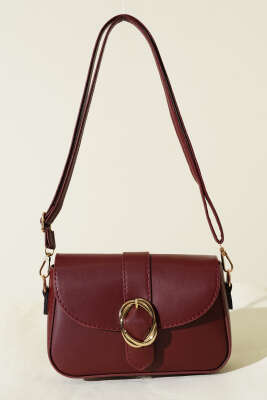 Zarif Tasarımlı Kapaklı Çanta Bordo - GÜZEL ÇANTA