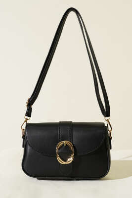 Zarif Tasarımlı Kapaklı Çanta Siyah 