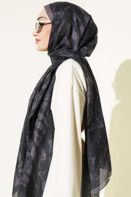 Zebra Desen Şal Acı Kahve - Başörtüsü