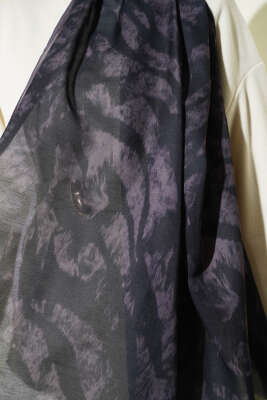 Zebra Desen Şal Acı Kahve - Başörtüsü