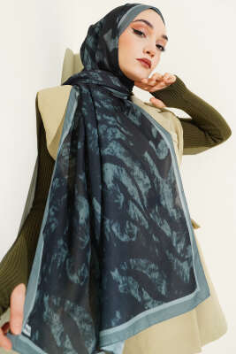 Zebra Desen Şal Çağla Yeşili - Başörtüsü