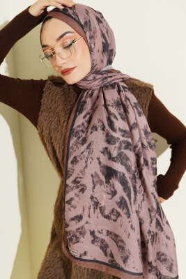Zebra Desen Şal Camel - Başörtüsü