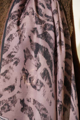 Zebra Desen Şal Camel - Başörtüsü