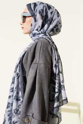 Zebra Desen Şal Gri - Başörtüsü