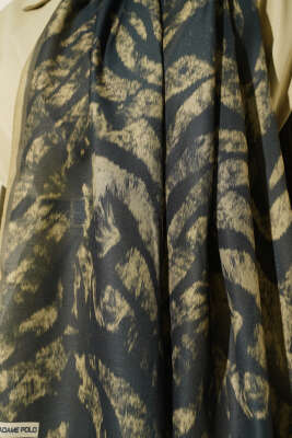 Zebra Desen Şal Kına Yeşili - Başörtüsü