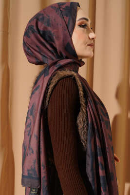 Zebra Desen Şal Kiremit - Başörtüsü