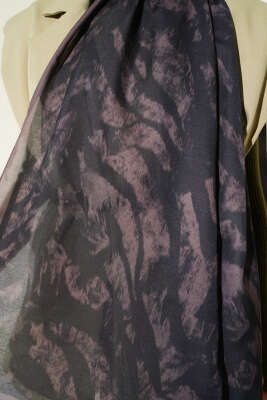 Zebra Desen Şal Siyah Kahve - Başörtüsü